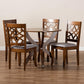 Sandra Modern and Contemporary Grey Fabric Upholstered and Walnut Brown Finished Wood 5-Piece Dining Set FredCo