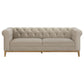 Sandrine 2-piece Button Tufted Tuxedo Arms Living Room Set Camel 509741-S2 Coaster FredCo