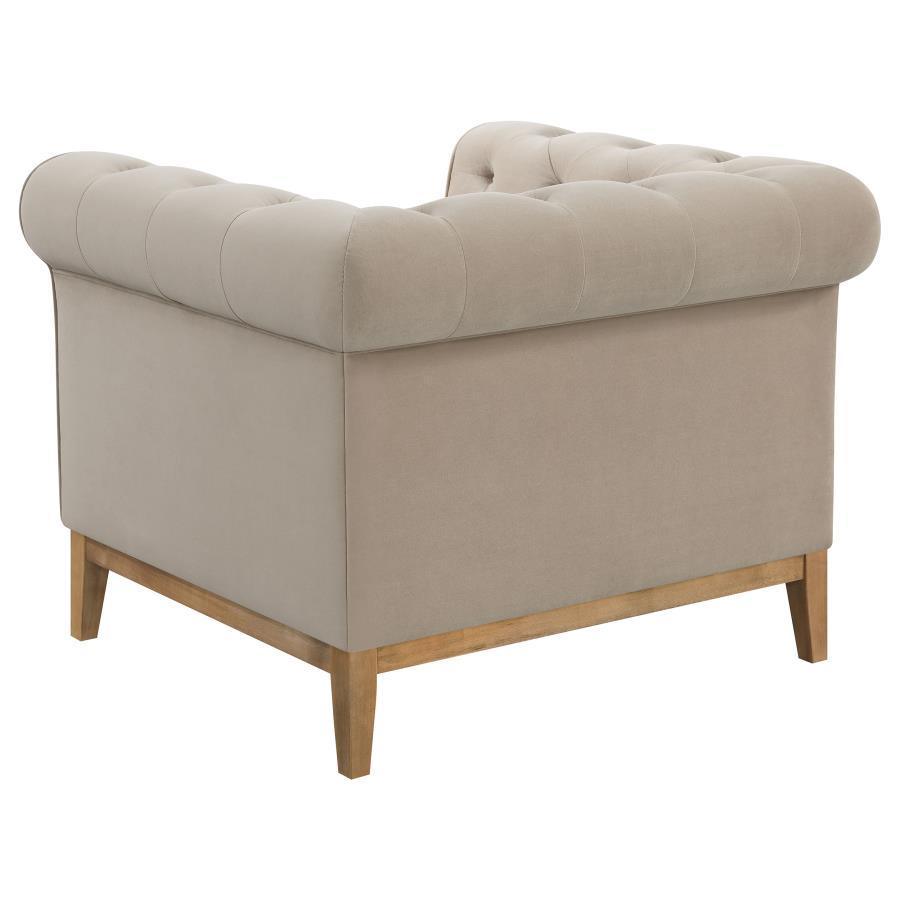 Sandrine 3-piece Button Tufted Tuxedo Arms Living Room Set Camel 509741-S3 Coaster FredCo