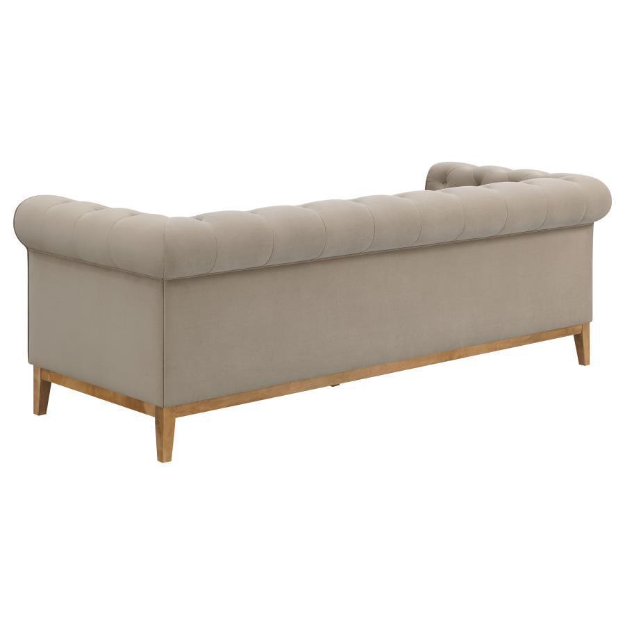 Sandrine 3-piece Button Tufted Tuxedo Arms Living Room Set Camel 509741-S3 Coaster FredCo