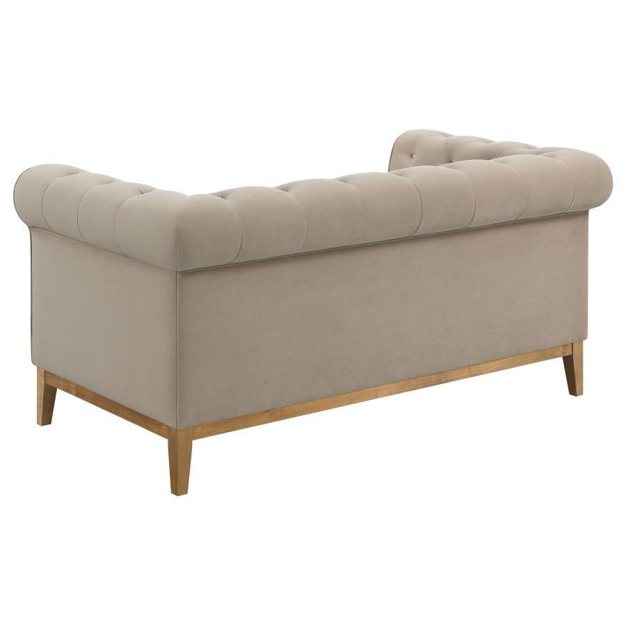 Sandrine 3-piece Button Tufted Tuxedo Arms Living Room Set Camel 509741-S3 Coaster FredCo