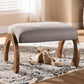 Sandrine Modern and Contemporary Grey Fabric Upholstered Walnut Brown Finished Wood Ottoman FredCo
