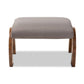 Sandrine Modern and Contemporary Grey Fabric Upholstered Walnut Brown Finished Wood Ottoman FredCo