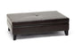 Sandusky Dark Brown Full Leather Cocktail Ottoman FredCo