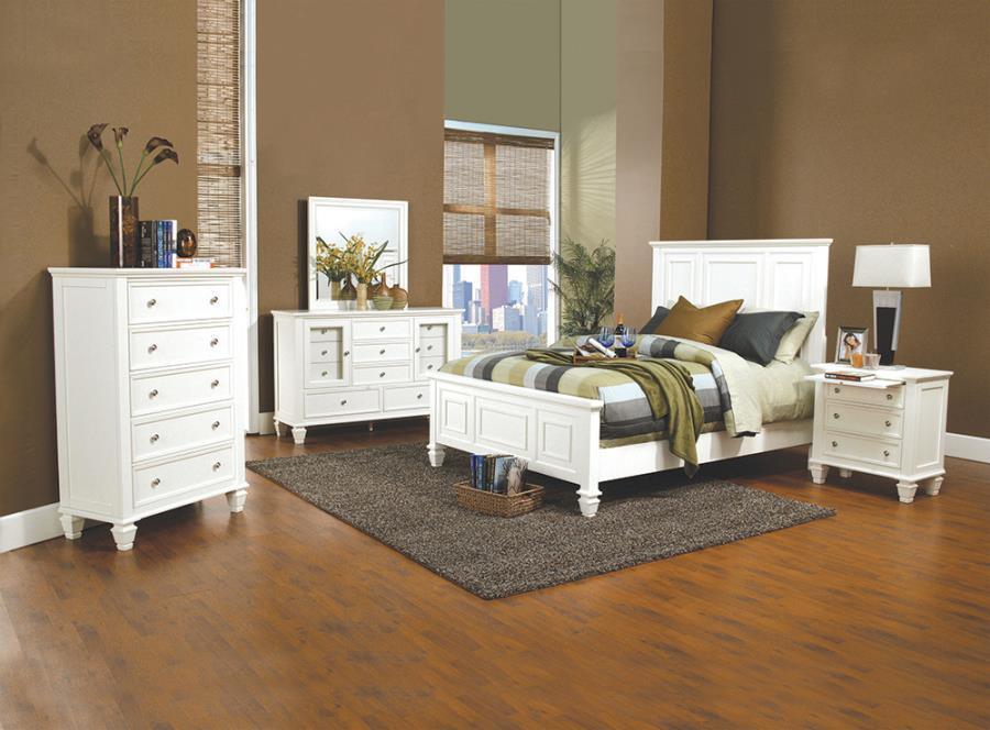 Sandy Beach Bedroom Set with High Headboard Coaster Queen, 5 Piece FredCo