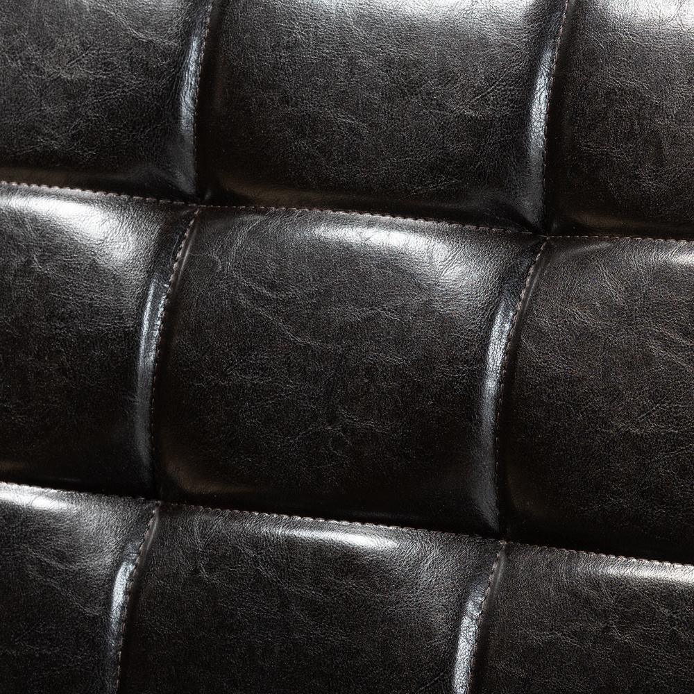 Sanford Mid-Century Modern Dark Brown Faux Leather Upholstered and Walnut Brown Finished Wood 4-Piece Dining Nook Set FredCo