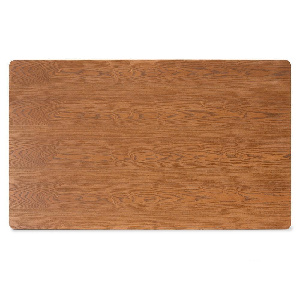 Sanford Mid-Century Modern Dark Brown Faux Leather Upholstered and Walnut Brown Finished Wood 4-Piece Dining Nook Set FredCo