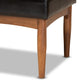 Sanford Mid-Century Modern Dark Brown Faux Leather Upholstered and Walnut Brown Finished Wood Dining Bench FredCo