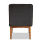 Sanford Mid-Century Modern Dark Brown Faux Leather Upholstered and Walnut Brown Finished Wood Dining Chair FredCo