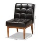 Sanford Mid-Century Modern Dark Brown Faux Leather Upholstered and Walnut Brown Finished Wood Dining Chair FredCo