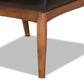 Sanford Mid-Century Modern Dark Brown Faux Leather Upholstered and Walnut Brown Finished Wood Dining Chair FredCo