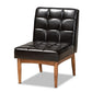 Sanford Mid-Century Modern Dark Brown Faux Leather Upholstered and Walnut Brown Finished Wood Dining Chair FredCo