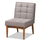 Sanford Mid-Century Modern Grey Fabric Upholstered and Walnut Brown Finished Wood 5-Piece Dining Nook Set FredCo