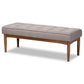 Sanford Mid-Century Modern Grey Fabric Upholstered and Walnut Brown Finished Wood 5-Piece Dining Nook Set FredCo