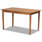 Sanford Mid-Century Modern Tan Faux Leather Upholstered and Walnut Brown Finished Wood 4-Piece Dining Nook Set FredCo