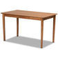 Sanford Mid-Century Modern Tan Faux Leather Upholstered and Walnut Brown Finished Wood 5-Piece Dining Nook Set FredCo