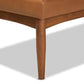 Sanford Mid-Century Modern Tan Faux Leather Upholstered and Walnut Brown Finished Wood 5-Piece Dining Nook Set FredCo