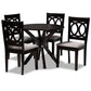 Sanne Modern and Contemporary Grey Fabric Upholstered and Dark Brown Finished Wood 5-Piece Dining Set FredCo