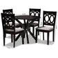 Sanne Modern and Contemporary Grey Fabric Upholstered and Dark Brown Finished Wood 5-Piece Dining Set FredCo