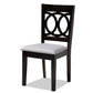 Sanne Modern and Contemporary Grey Fabric Upholstered and Dark Brown Finished Wood 5-Piece Dining Set FredCo