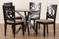 Sanne Modern Beige Fabric and Espresso Brown Finished Wood 5-Piece Dining Set FredCo