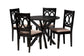 Sanne Modern Beige Fabric and Espresso Brown Finished Wood 5-Piece Dining Set FredCo
