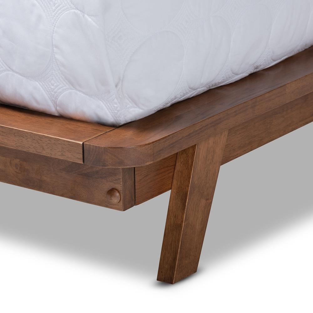 Sante Mid-Century Modern Grey Fabric Upholstered Wood Full Size Platform Bed FredCo
