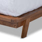 Sante Mid-Century Modern Grey Fabric Upholstered Wood Full Size Platform Bed FredCo