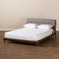 Sante Mid-Century Modern Grey Fabric Upholstered Wood King Size Platform Bed FredCo