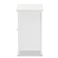 Sariah Mid-Century Modern White Finished Wood and Rattan 2-Door Nightstand FredCo