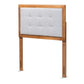 Sarine Mid-Century Modern Light Grey Fabric Upholstered and Walnut Brown Finished Wood Twin Size Headboard FredCo