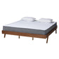 Sarita Mid-Century Modern Ash Walnut Finished Wood King Size Bed Frame FredCo