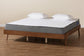 Sarita Mid-Century Modern Ash Walnut Finished Wood King Size Bed Frame FredCo