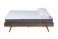 Sarita Mid-Century Modern Ash Walnut Finished Wood Queen Size Bed Frame FredCo