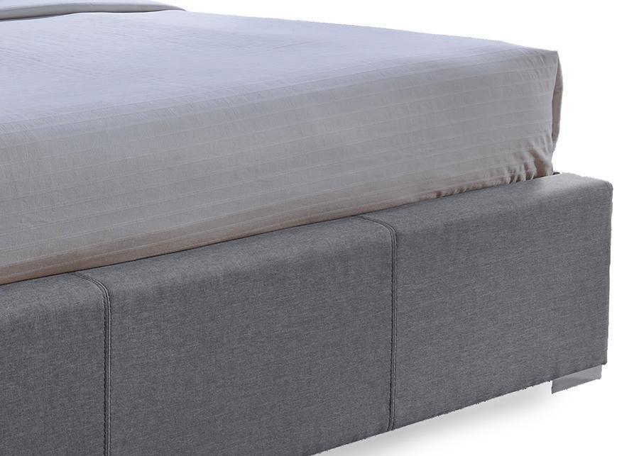 Sarter Contemporary Grid-Tufted Grey Fabric Upholstered Storage King-Size Bed with 2-drawer One (1) King Size Bed FredCo