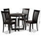 Sasa Modern and Contemporary Dark Brown Finished Wood 5-Piece Dining Set FredCo