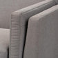 Sava Mid-Century Modern Grey Fabric Upholstered Walnut Wood 3-Seater Sofa FredCo