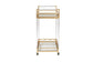 Savannah Contemporary Glam and Luxe Gold Metal and Glass Wine Cart FredCo