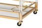 Savannah Contemporary Glam and Luxe Gold Metal and Glass Wine Cart FredCo