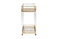 Savannah Contemporary Glam and Luxe Gold Metal and Glass Wine Cart FredCo
