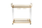Savannah Contemporary Glam and Luxe Gold Metal and Glass Wine Cart FredCo