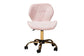 Savara Contemporary Glam and Luxe Blush Pink Velvet Fabric and Gold Metal Swivel Office Chair FredCo