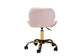 Savara Contemporary Glam and Luxe Blush Pink Velvet Fabric and Gold Metal Swivel Office Chair FredCo