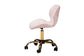 Savara Contemporary Glam and Luxe Blush Pink Velvet Fabric and Gold Metal Swivel Office Chair FredCo
