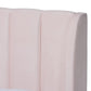 Saverio Glam and Luxe Light Pink Velvet Fabric Upholstered Queen Size Platform Bed with Gold-Tone Legs FredCo
