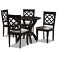 Savina Modern and Contemporary Grey Fabric Upholstered and Dark Brown Finished Wood 5-Piece Dining Set FredCo