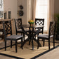Savina Modern and Contemporary Grey Fabric Upholstered and Dark Brown Finished Wood 5-Piece Dining Set FredCo