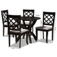 Savina Modern and Contemporary Grey Fabric Upholstered and Dark Brown Finished Wood 5-Piece Dining Set FredCo