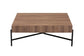 Savion Modern Industrial Walnut Brown Finished Wood and Black Metal Coffee Table FredCo