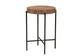 Savion Modern Industrial Walnut Brown Finished Wood and Black Metal End Table FredCo